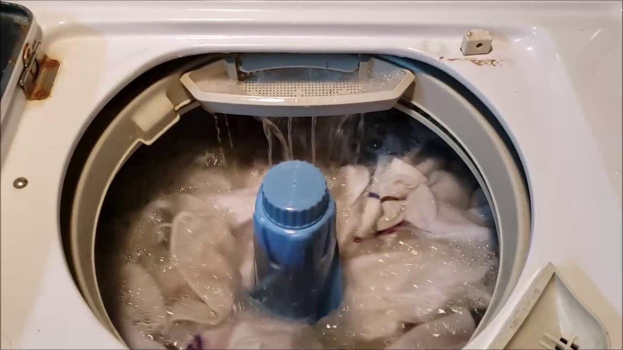 Full Cycle 1974 Westinghouse Top Loader washing whites YouTube