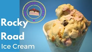 HOME MADE ROCKY ROAD ICE CREAM  MsDessertJunkie @MsDessertJunkie