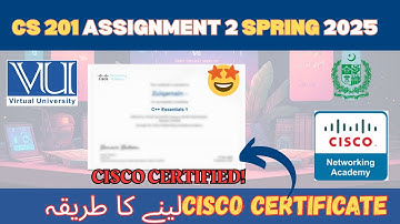 CS201 Assignment 2 2025 | Cisco Network Academy Certificate 100% solution | VU HELP CENTER