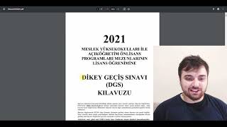 2021 DGS KILAVUZU YAYIMLANDI DGS BAŞVURULAR NASIL YAPILIR? | #DGS #2021DGS