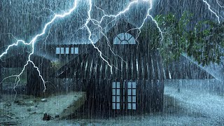 99% of YOU will SLEEP INSTANTLY | Terrible Rainstorm & Powerful Thunder on Tin Tent Roof at Night