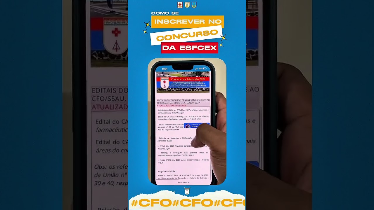 🎯 Estão abertas as inscrições para a ESFCEx 🏛 – Escola de Saúde e Formação Complementar do Exército.