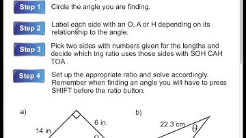 MBF3C U1L4   Using the Primary Trig Ratios to find an Angle
