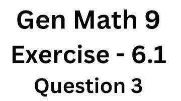 9th Class General Math, Chapter 6, Exercise 6.1 Question 3
