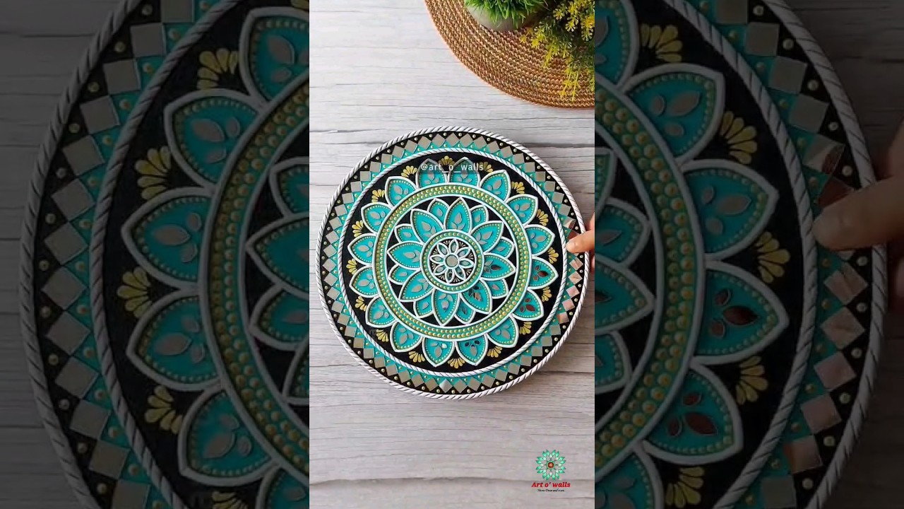Turquoise love 😍 | Lippan Art | Original video | Indian Art | Handmade #shorts #indianart