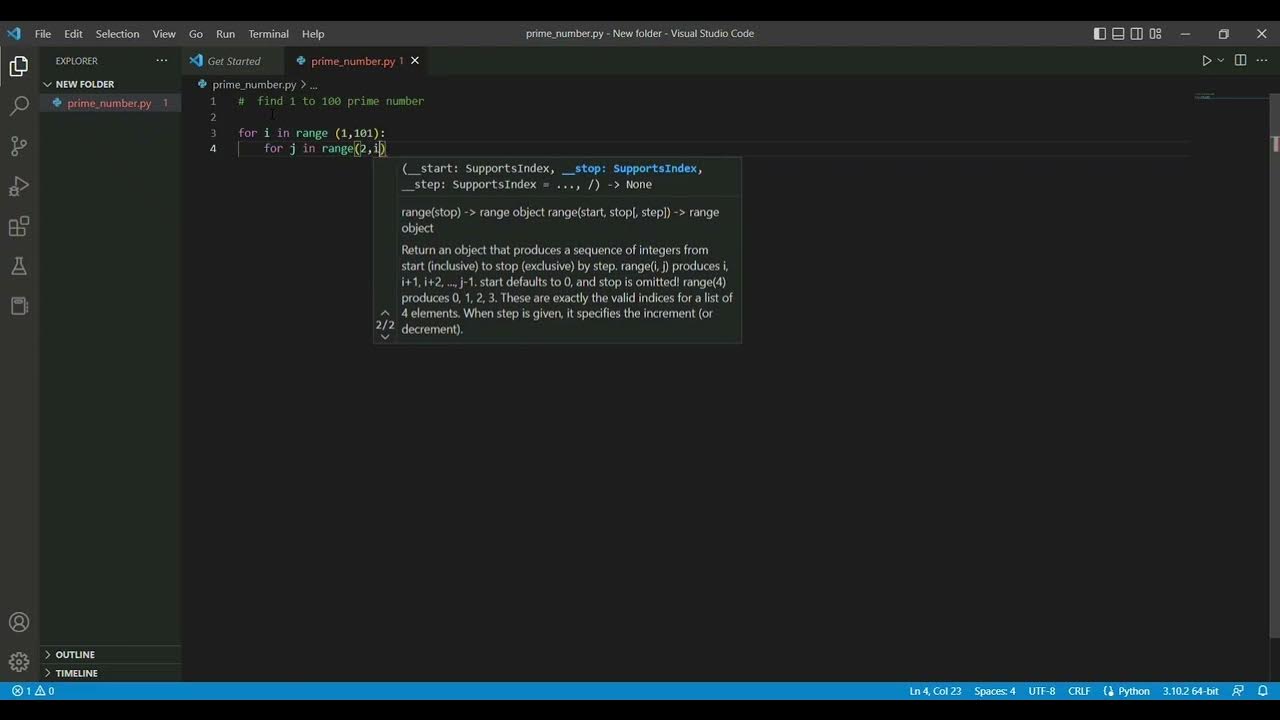 Prime Number Code | Find 1 to 100 Prime number | Using Python ...