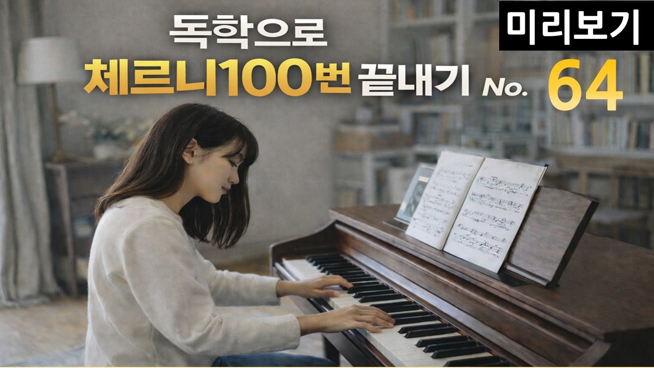 체르니100번no.64번 미리보기영상, 체르니100번no.64 및 연주, 독학으로체르니100번배우기