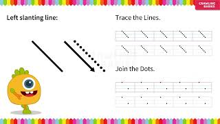 Page - 7 Left Slanting Line - Trace The Lines and Join The Dots.