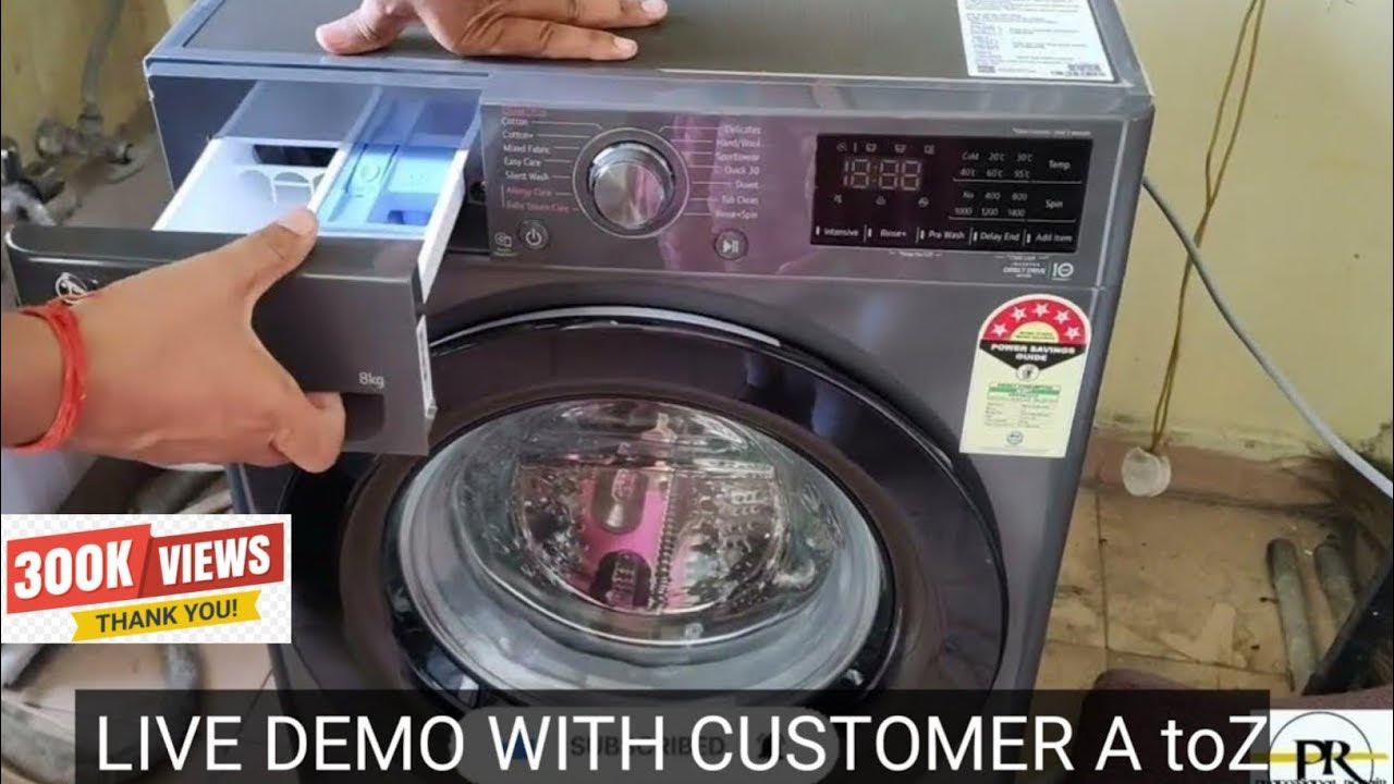 LIVE DEMO WITH CUSTOMER LG front loading automatic washing machine 8KG