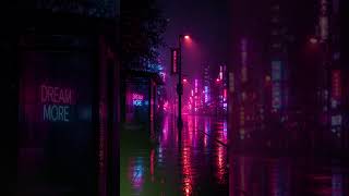 Lost in Neon Dreams 🌧️ | Rainy Cyberpunk Night Ambience #shorts