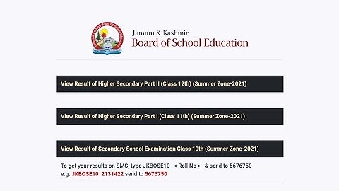 JKBOSE 12th Result 2021 Declared for Summer Zone, Check JK Board Class 12 Results online
