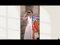 Ivory Tailored Waistcoat, Flared Midi Skirt and an Orange Silk Scarf in the City #chicstyle #ootd