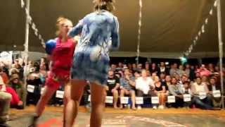 Four women fighting - exciting tent fighting fight-club in Outback Australia