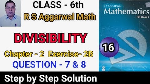 RS Aggarwal Class 6 Chapter 2 Exercise 2B | Part 3 | Factors and Multiples | OP Saini Sir |