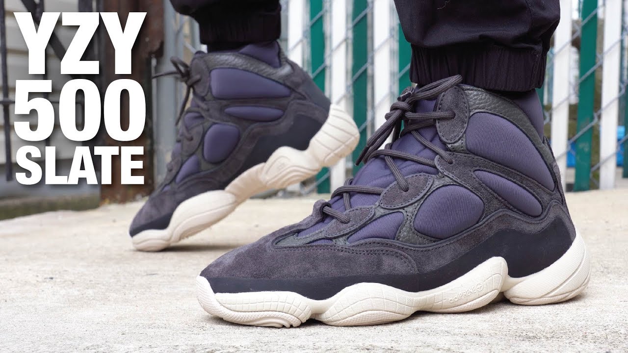 Adidas YEEZY 500 High SLATE Review \u0026 On 