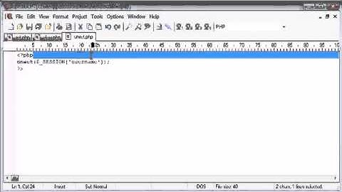Beginner PHP Tutorial   74   Unsetting PHP Sessions flv