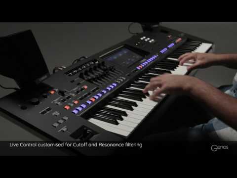 Customise Live Control and store in Registration Memory. Yamaha Genos