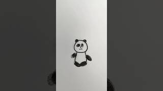 Fingerprint panda/ thumprint art/ panda art/ panda #panda #fingerprintart #pandaart #shorts
