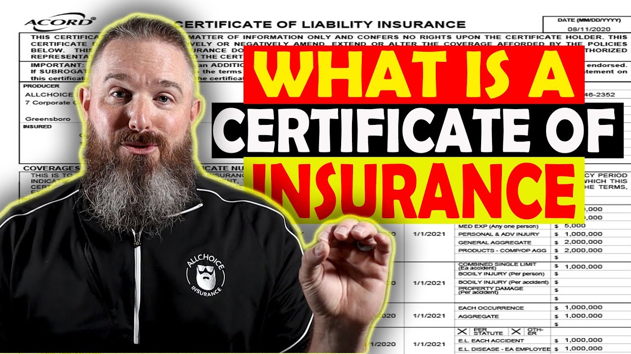 What Is A Certificate Of Insurance | Insurance 101 - YouTube