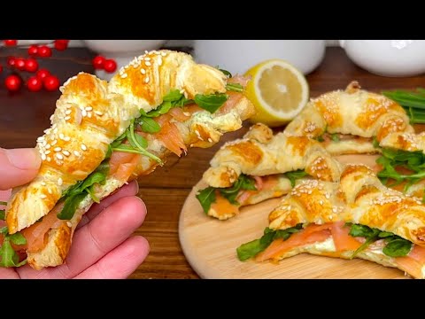 Croissants Feuillets au Saumon  pour un Dner de Ftes ! Apro Rapide et Facile