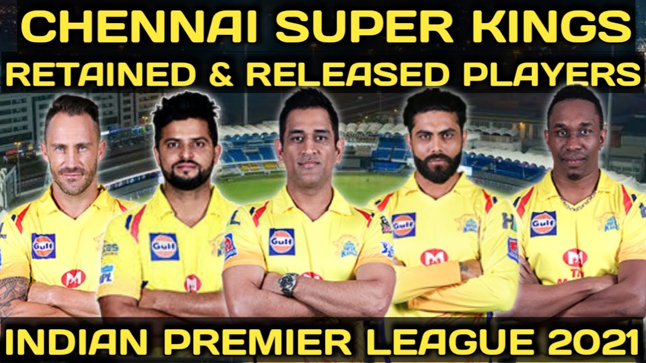 CSK REATINED & RELEASED PLAYERS LIST FOR IPL 2021, CHENNAI SUPER KINGS. 