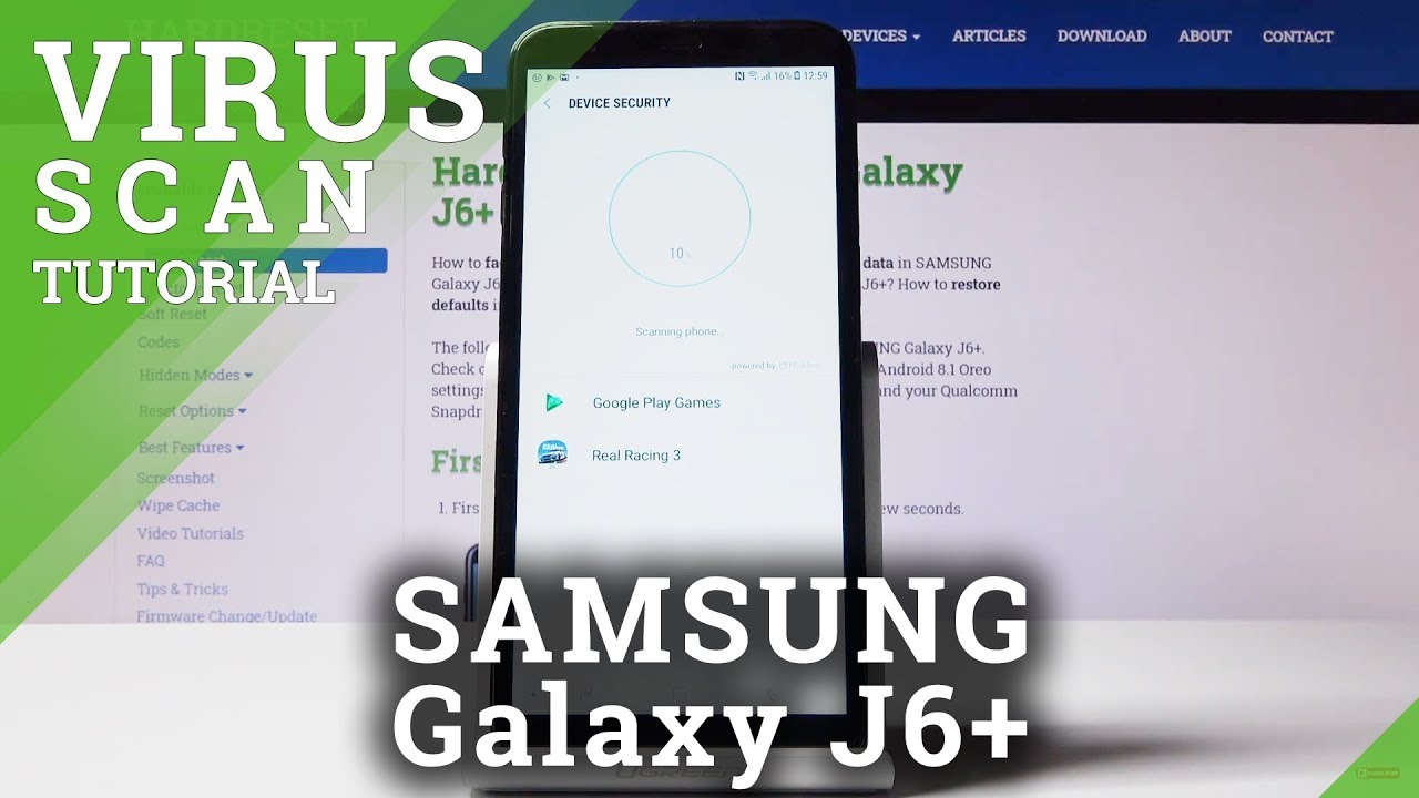 How to Perform Security Scan in SAMSUNG Galaxy J6+ - Virus Scan - YouTube
