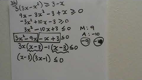 Solving quadratic Inequalities using a sign table part 2