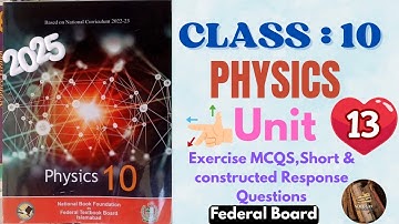 FBISE PHYSICS Class 10 new book Unit 13 SOUND Exercise Short & Constructed Response Questions NBF