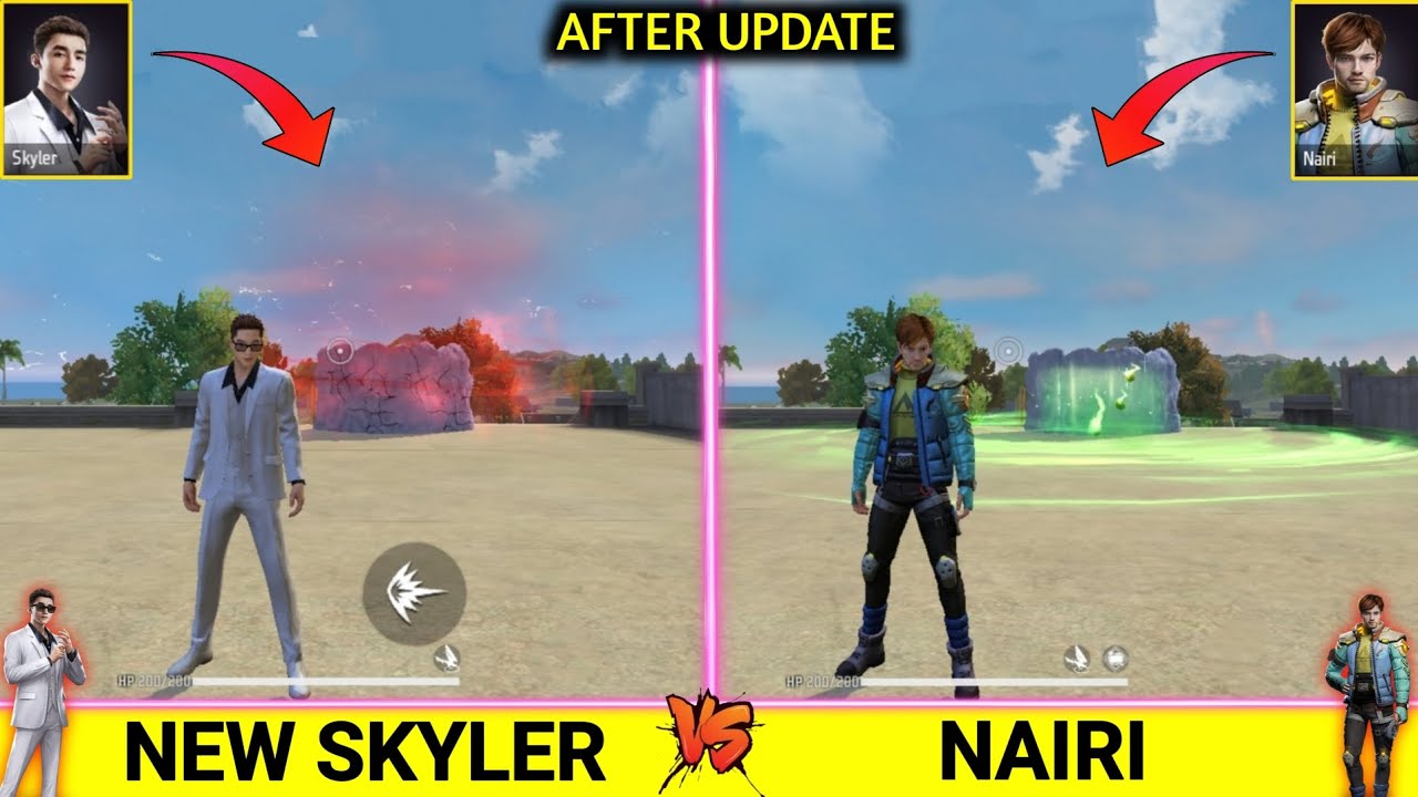 NEW SKYLER VS NAIRI ABILITY TEST AFTER UPDATE 🤯 GARENA FREE FIRE