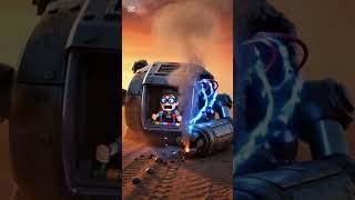#DreamTrackAI funny battle robot machine gun control by human, overheaded, system down