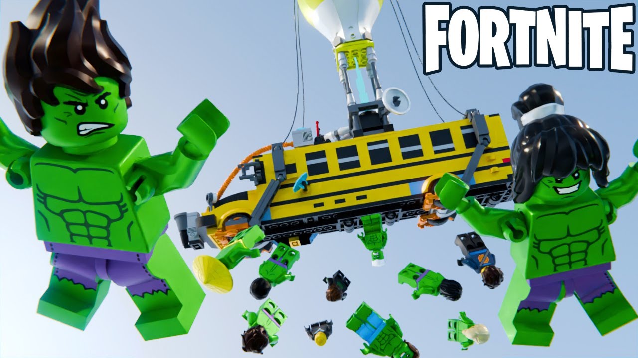 Lego Hulk Shark Warriors Dive into Fortnite Adventure Nerf Gun   | 3d Animation