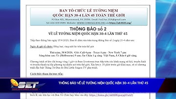 Thông Báo Về Lễ Tưởng Niệm Quốc Hận 30 4 Lần Thứ 45