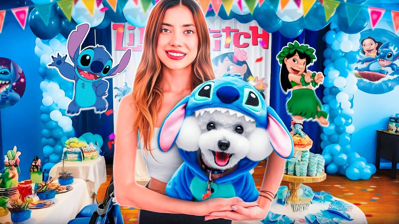 FIZ UMA FESTA DE ANIVERSÁRIO DO STITCH PARA A MINHA CACHORRINHA LOLA