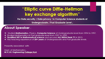 Elliptic curve Diffie-Hellman key exchange algorithm.