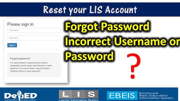 Reset Your LIS Account Password
