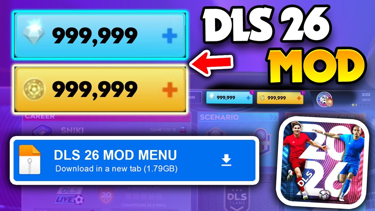 🔴 DLS 26 HACK/MOD 😮 DIAMANTES y MONEDAS INFINITAS en Dream League Soccer 2026 MOD APK (Android/iOS)