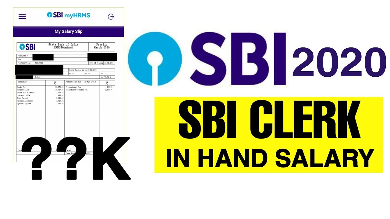 SBI CLERK In Hand Salary with proof (Latest salary slip 2020) ||  SBI JA salary slip