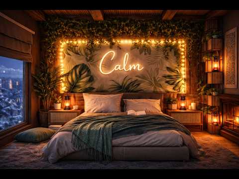 Snowstorm Sounds at Night ❄️ Cozy Winter Ambience, Relaxing Fireplace and Snowstorm Sounds for Sleep