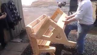 Making a folding bench and picnic table combo