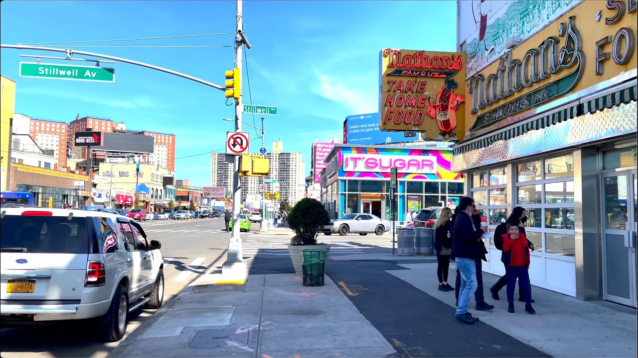 Walking Surf Avenue Coney Island Brooklyn New York