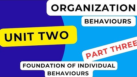 Organization Behaviours Unit Two Part Three Tutorials 