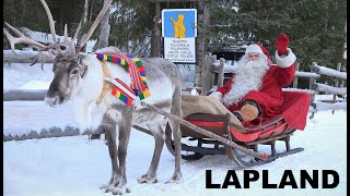 Christmas departure of Santa Claus \& reindeer🦌🎅 Lapland Father Christmas Village Rovaniemi Finland