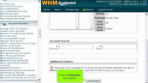 How to terminate and permanently delete an account from your WHM server - www.planethippo.com