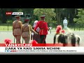 President Samia Suluhu gets 21-gun salute, inspects guard of honour at State House