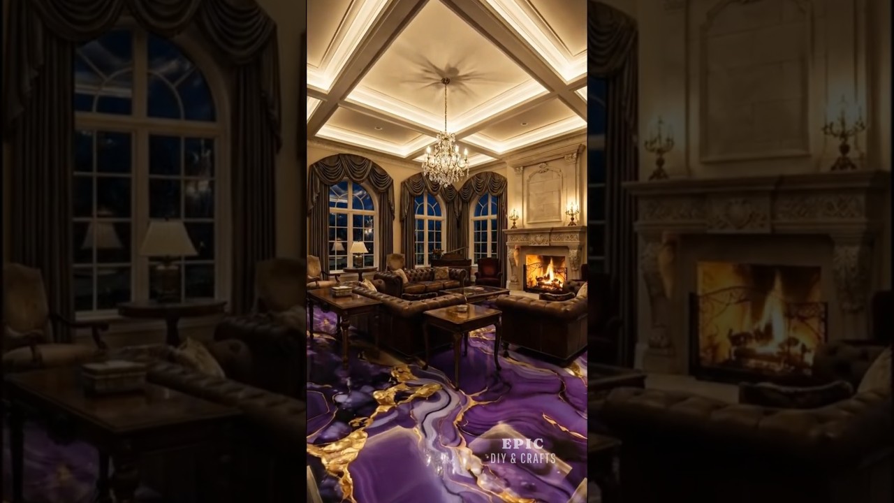 SATISFYING DIY - Great ! Marble Epoxy Floor Transformation! - Epic DIY & Crafts 