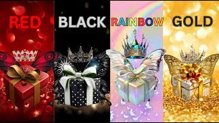 Choose your gift #4giftbox #red #black #rainbow #gold #pickonekickone⚡ #wouldyourather