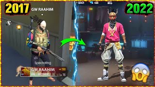 FREE FIRE PLAYERS 2017 VS 2022⚡⚡ -  @GAMINGWITHRAAHIM OLD vs NEW | GARENA FREE FIRE [PART 83]