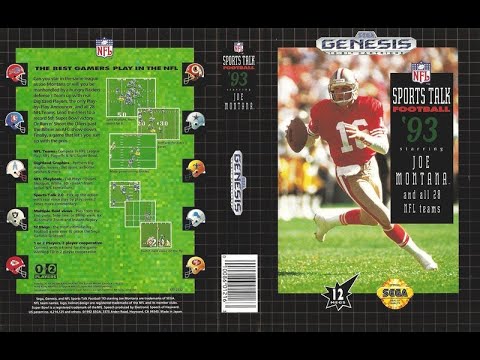 NFL Sports Talk Football u002793 Starring Joe Montana (Sega Genesis) - Denver Broncos at Detroit Lions
