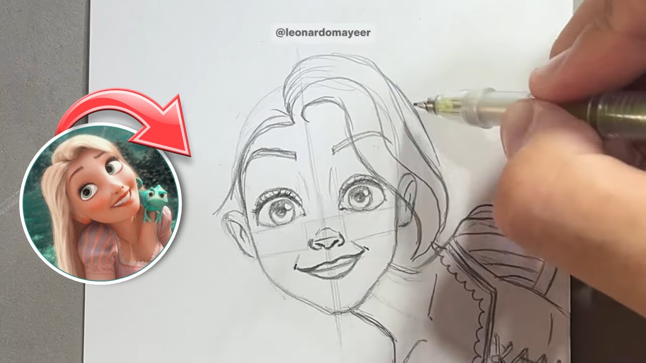 COMO DESENHAR A RAPUNZEL 👸🏼 ( PASSO A PASSO! ) | Leonardo Mayer - YouTube