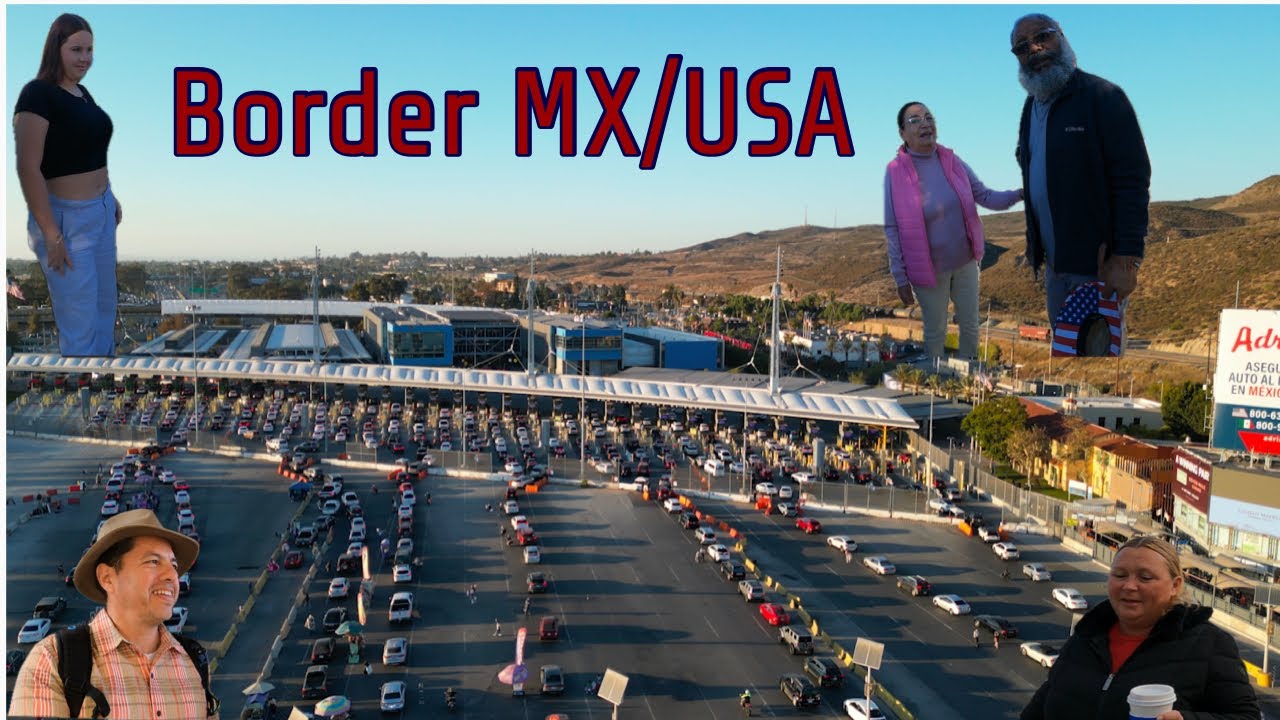 Crossing Mexico-USA border.